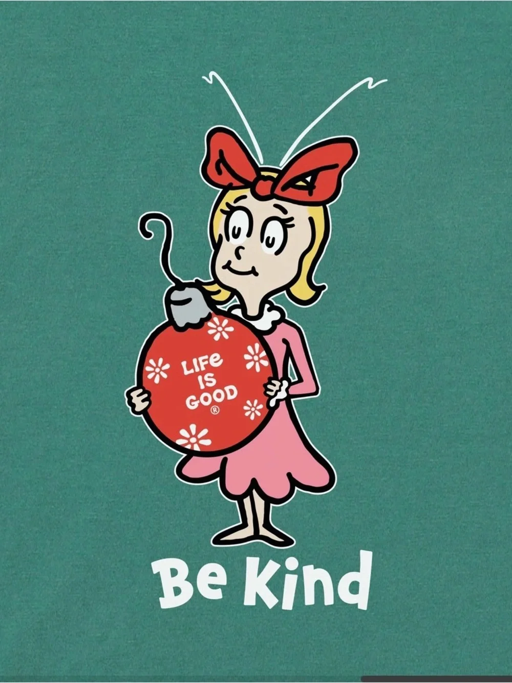 Life Is Good Baby Cindy-Lou Christmas Short-Sleeve Crusher Bodysuit BRAND NWT